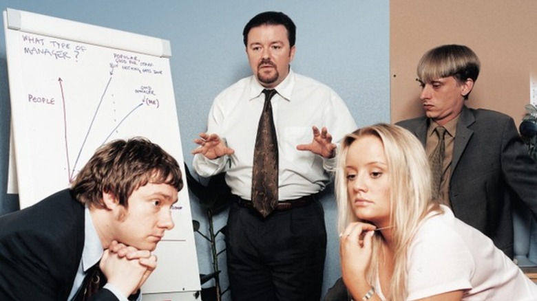 David Brent holds meeting