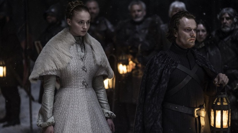 Sansa and Theon walking