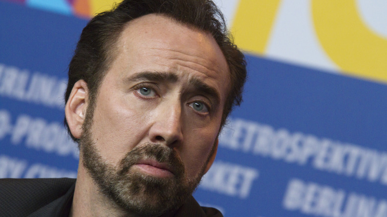 Nicolas Cage tilting his head