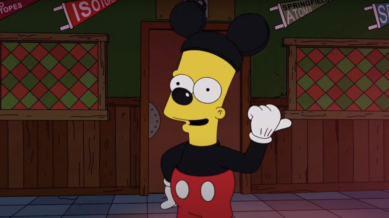 Bart Simpson dressed as Mickey Mouse