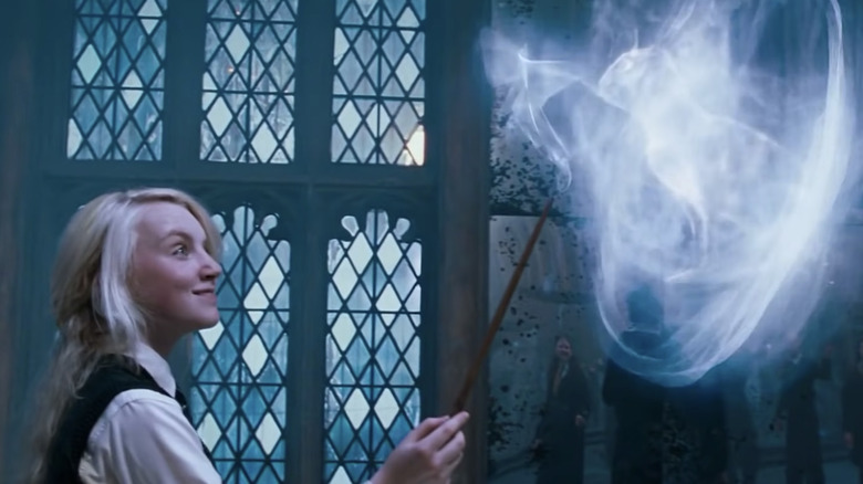 Luna Lovegood casting a Patronus Charm