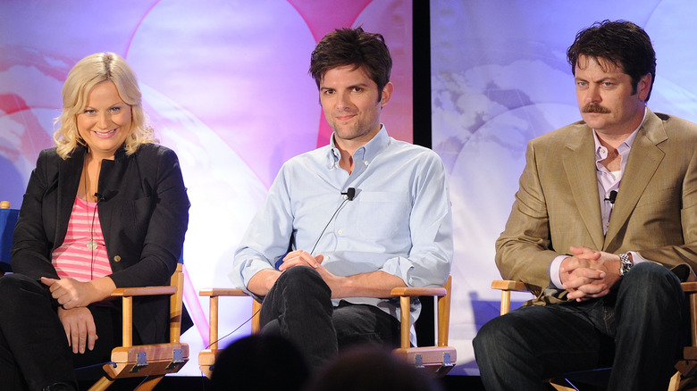 Adam Scott, Nick Offerman, Amy Poehler panel