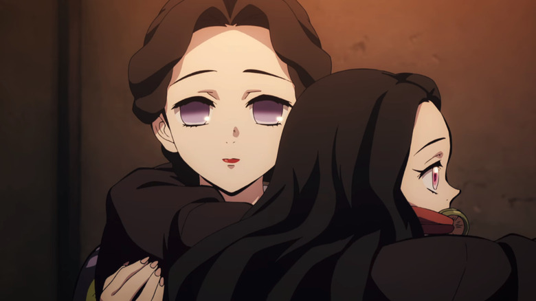 Nezuko and Tamayo hug Demon Slayer