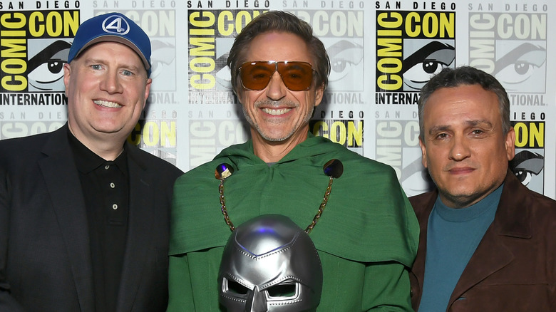 Kevin Feige, Robert Downey Jr. and Joe Russo
