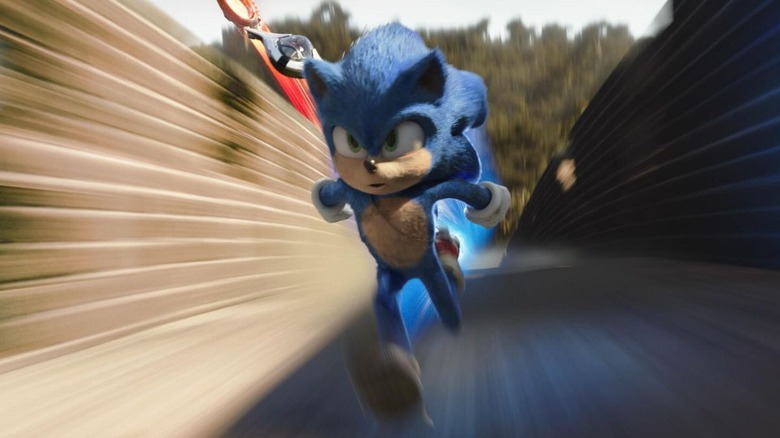 Sonic running at high speed