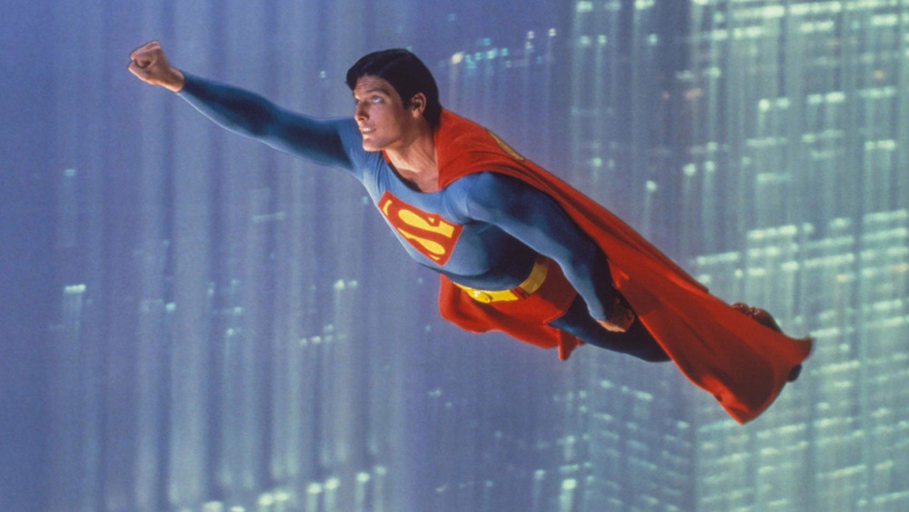 Christopher Reeve flying in Superman