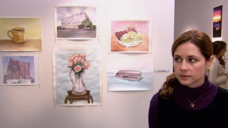 Pam showcasing her art