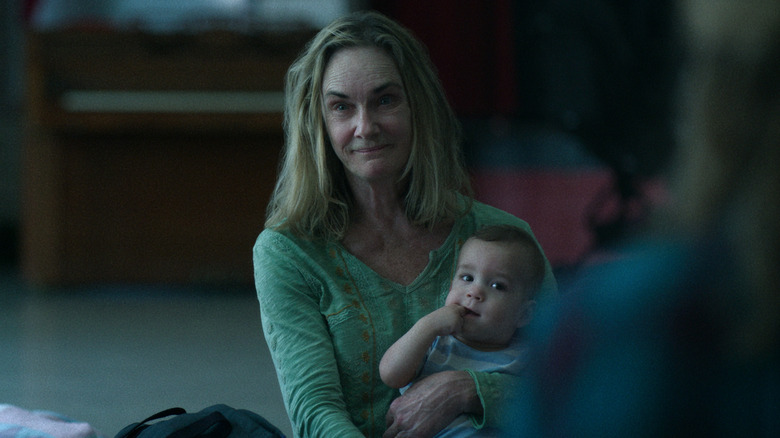 Lisa Emery as Darlene Snell in "Ozark" holding a baby