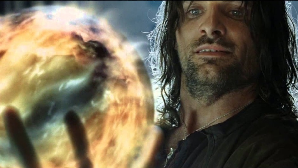 Aragorn confronts Sauron