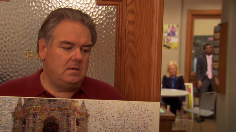 Jerry showing his painting