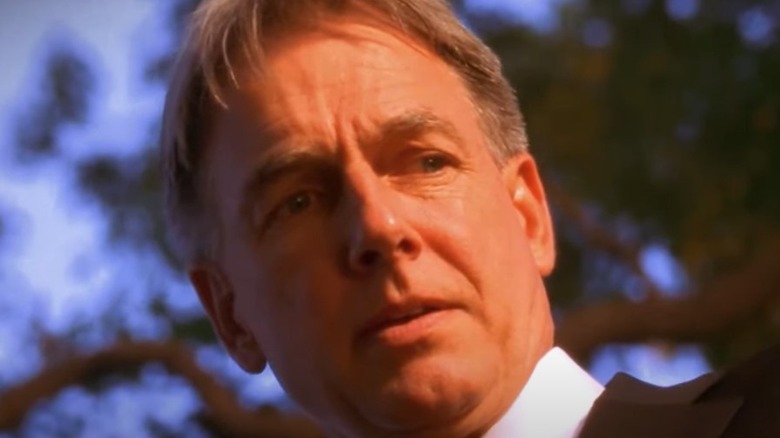 Leroy Jethro Gibbs stares downward