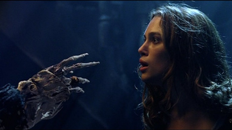 A skeleton hand reaching for Elizabeth Swan 