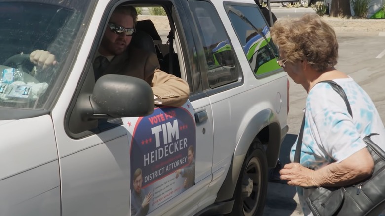 Tim Heidecker campaigning