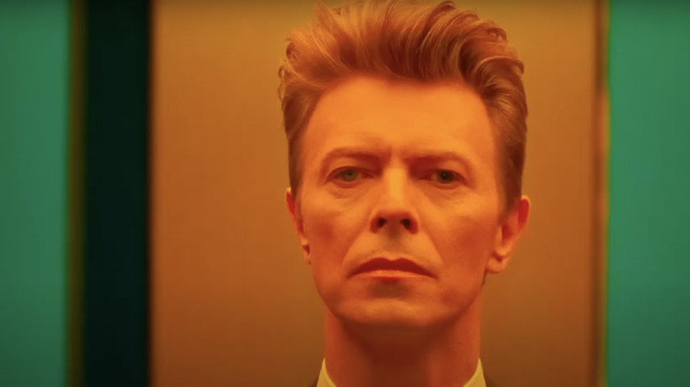 David Bowie riding elevator