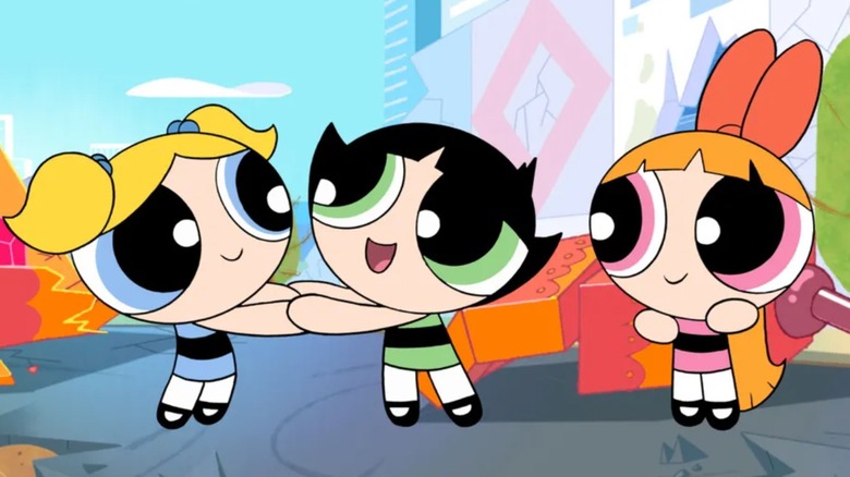 Bubbles, Buttercup, and Blossom smiling