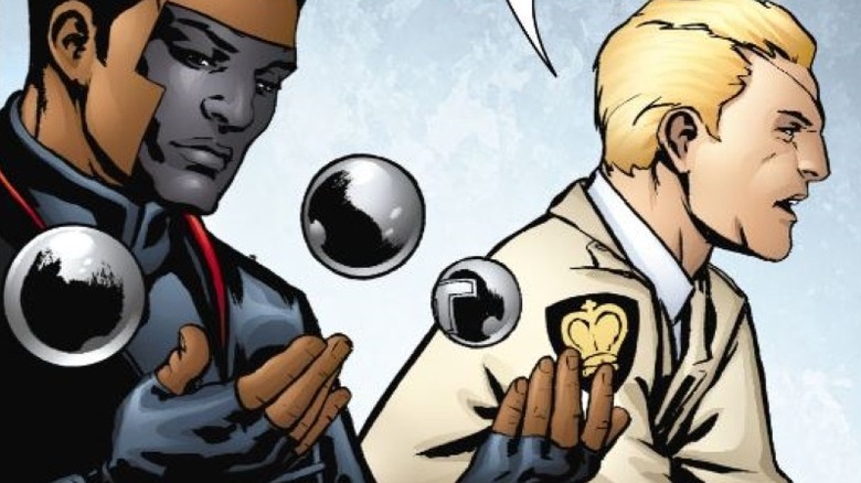 Mister Terrific playing with T-Spheres