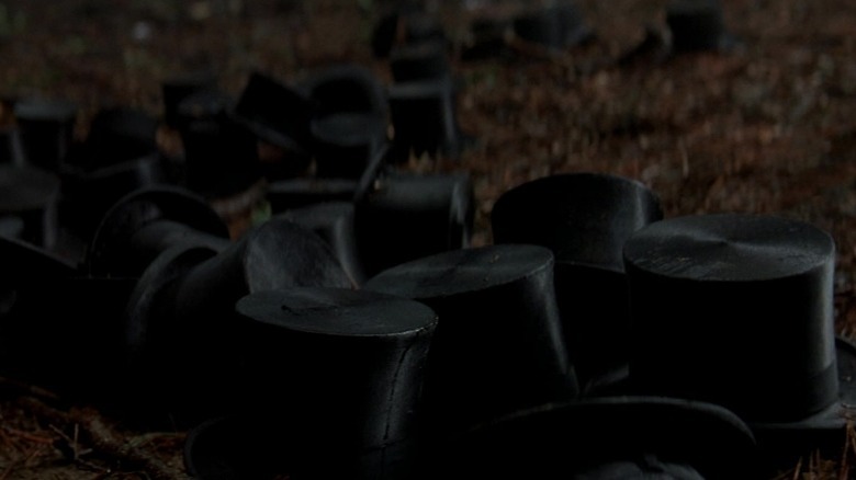 A pile of abandoned top hats