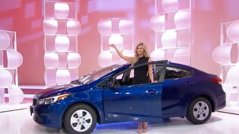 Amber Lancaster modeling on "The Price is Right"