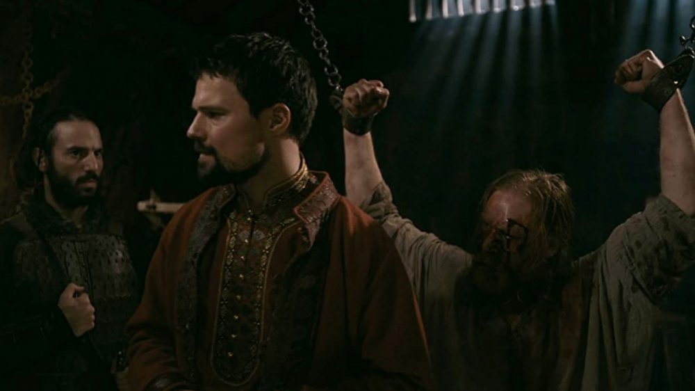 Andrei Claude, Danila Kozlovsky, and Martin Maloney as Ganbaatar, Prince Oleg, and Vigrid on Vikings