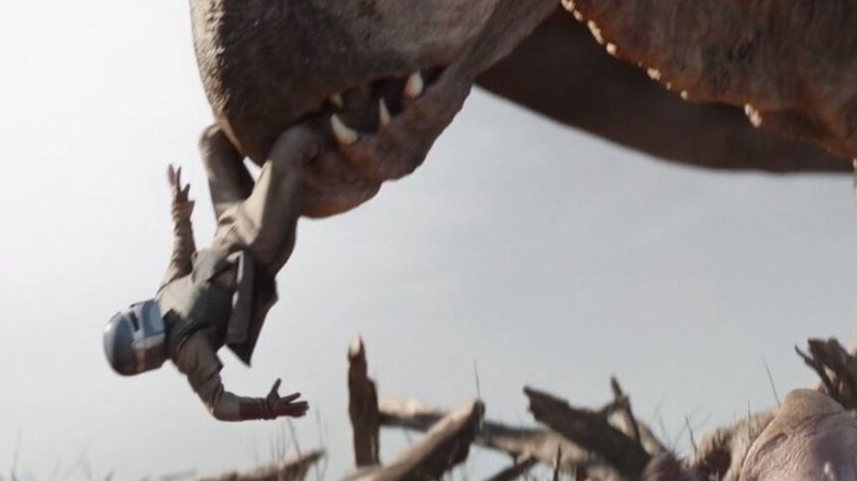 Pterosaur monster regurgitating Ragnar