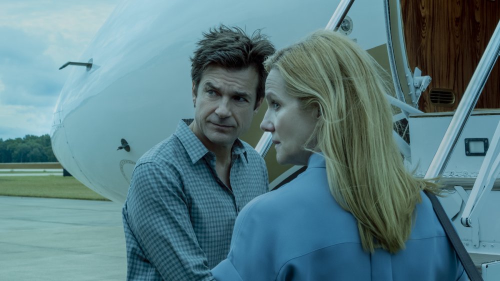 Jason Bateman as Marty Byrde and Laura Linney as Wendy Byrde on Ozark