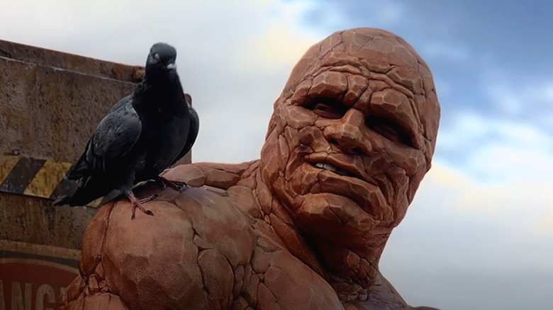 The Thing talks to a pigeon in 2005's Fantastic Four