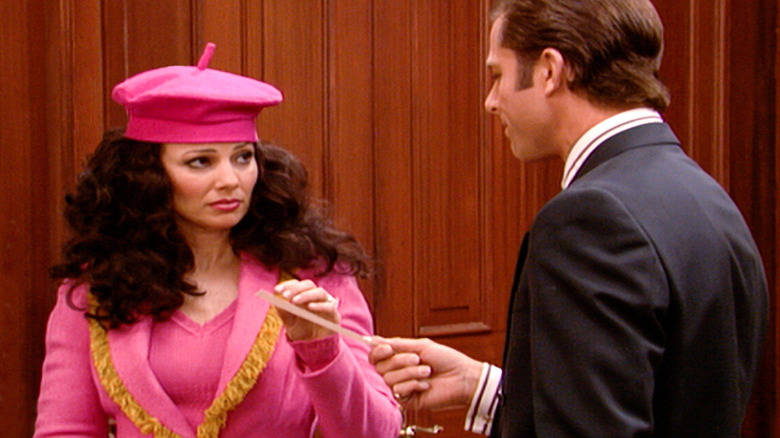 Fran in pink on the Nanny