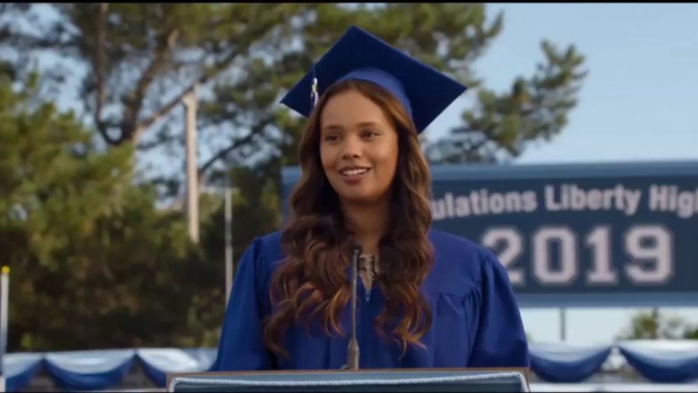 Alisha Boe as Jessica Davis graduating from Liberty High on 13 Reasons Why