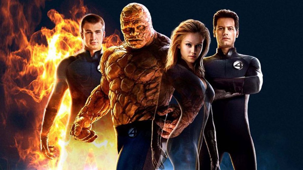 Chris Evans, Michael Chiklis, Jessica Alba, and Ioan Gruffudd in Fantastic Four (2005)