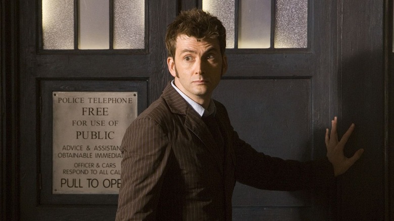 Tenth Doctor entering the TARDIS