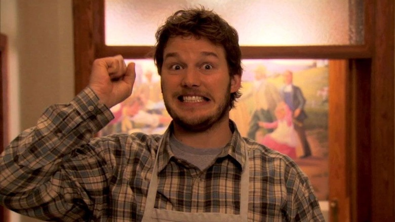 Andy Dwyer celebrating