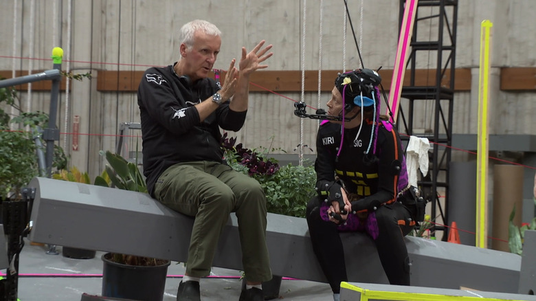 James Cameron directing Sigourney Weaver