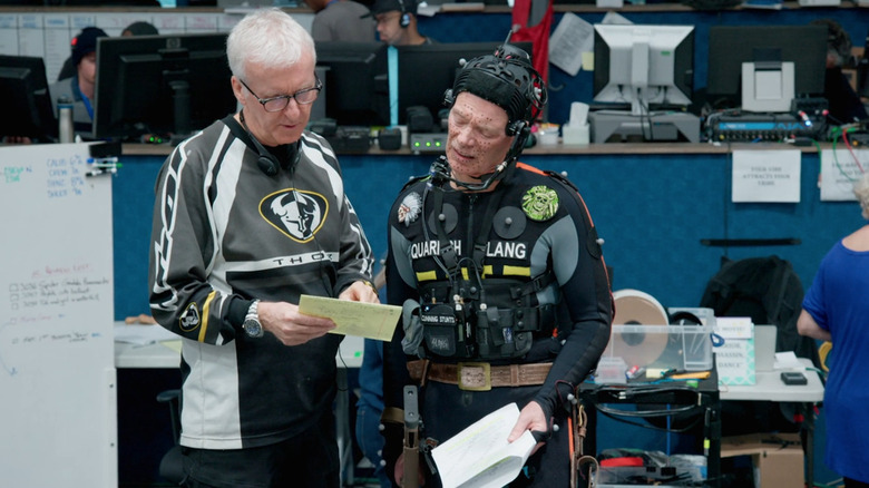 James Cameron and Stephen Lang reading script