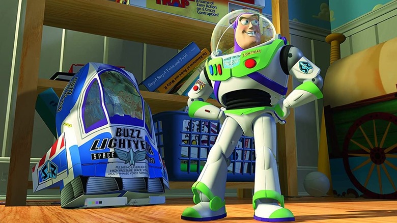 Buzz Lightyear superhero pose