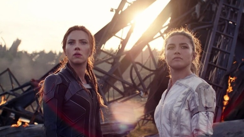 Black Widow and Yelena looking away