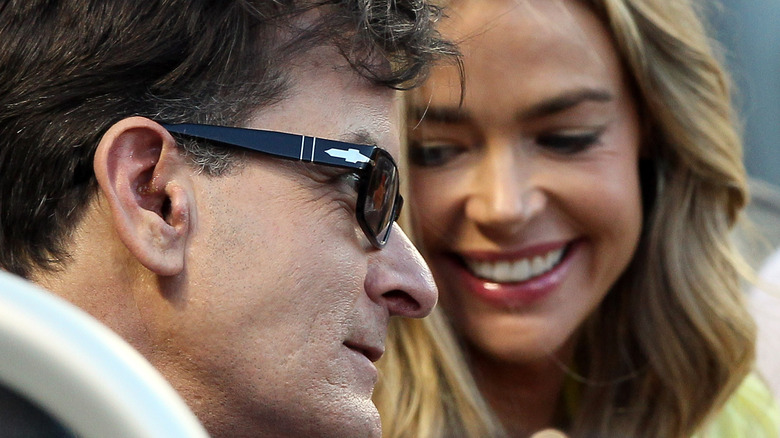 Charlie Sheen and Denise Richards in public