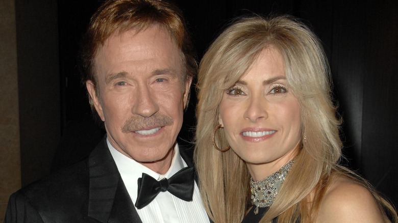 Chuck Norris poses with wife