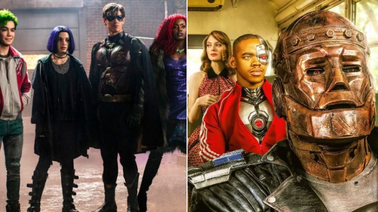 Split image of DC Universe's Titans and Doom Patrol