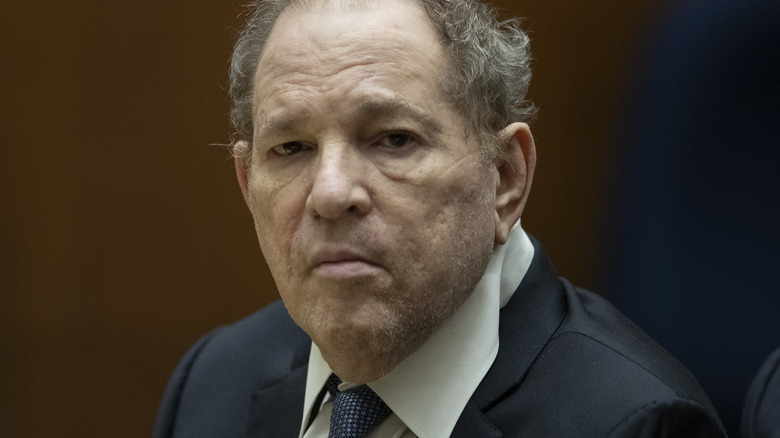 Harvey Weinstein looking serious