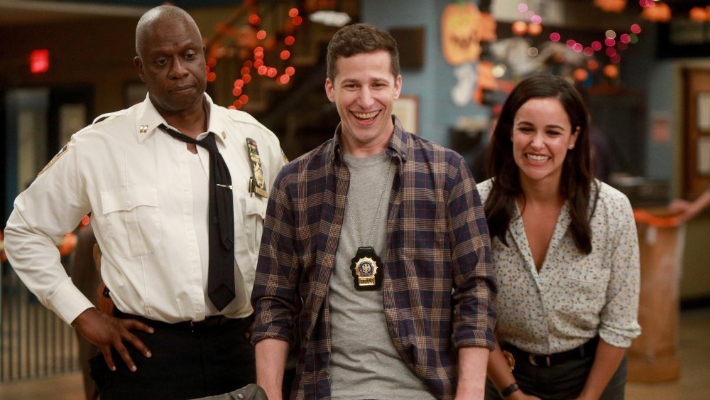 Andre Braugher, Andy Samberg, and Melissa Fumero on Brooklyn Nine-Nine