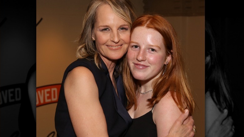 Helen Hunt hugging daughter Makena Lei Gordon Carnahan