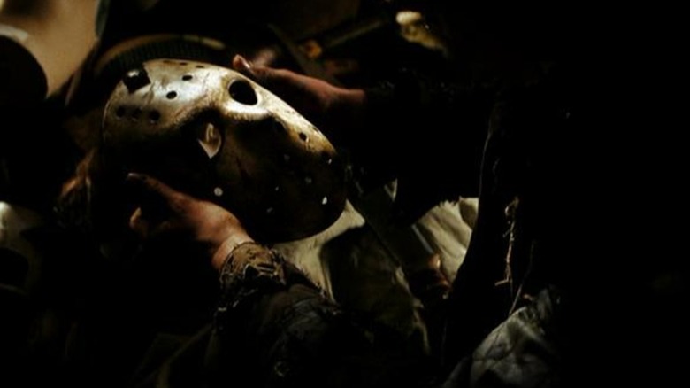 Jason Voorhees discovering his hockey mask