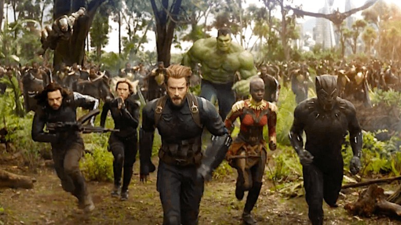 The Avengers running in Wakanda