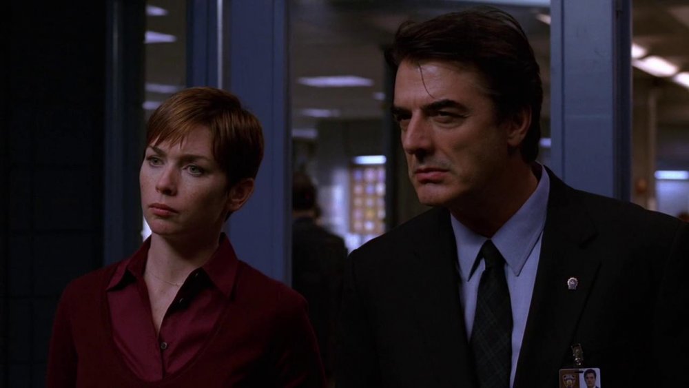 Chris Noth and Julienne Nicholson as Detectives Mike Logan and Megan Wheeler