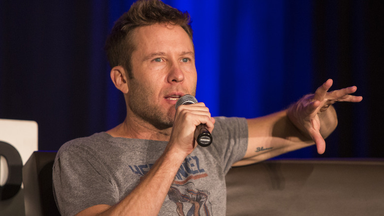 Michael Rosenbaum speaking at convention