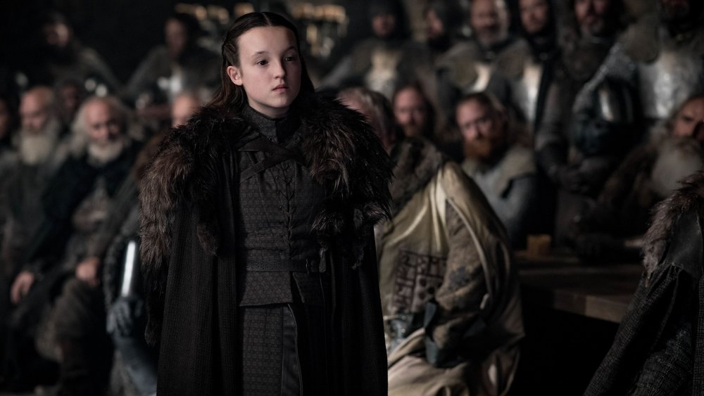 Bella Ramsey as Lyanna Mormont declares Jon Snow King in the North on Game of Thrones