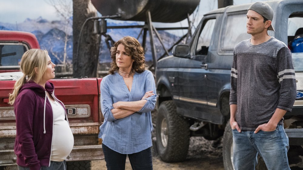 Elisha Cuthbert, Debra Winger, and Ashton Kutcher on The Ranch