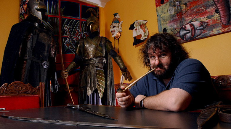 Peter Jackson smoking Gandolf's pipe