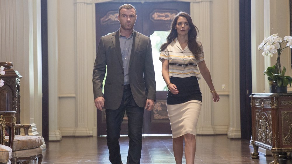 Liev Schreiber as Ray Donovan and Katie Holmes as Paige Finney in Ray Donovan