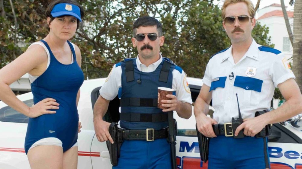 Kerri Kenney-Silver, Robert Ben Garant, and Thomas Lennon as Deputy Wiegel, Deputy Junior, and Lieutenant Dangle in Reno 911!: Miami